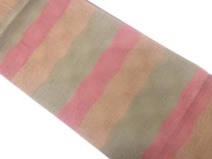 ふくれ織　変わり横段模様　袋帯